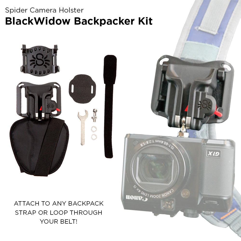 Spider Camera Holster Spidermonkey Action Grip Kit Bundle Accessories, Color Black 920